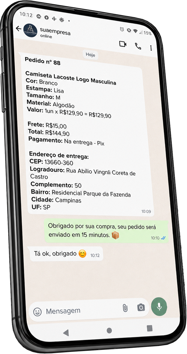 Mensagem do WhatsApp